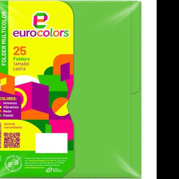 FOLDER CTA. EUROCOLORFLASHFILE NEON LIMA PAQUETE C25 PZAS
